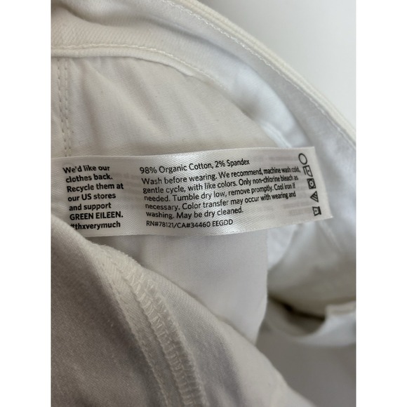 Eileen Fisher White Cotton Straight Jeans Womens‎ Size 6x28 - Picture 4 of 7